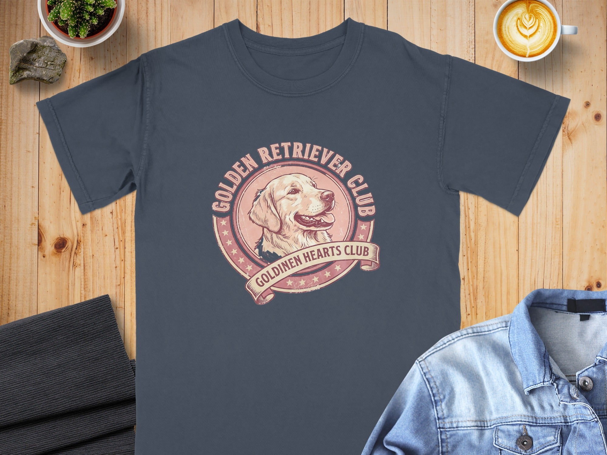 Golden Retriever Club t-shirt with distressed graphic.