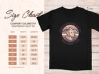 Size chart for a Golden Retriever Adventure Club heavyweight adult t-shirt.