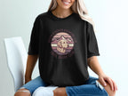 Black t-shirt with Golden Retriever Adventure Club and mountains graphic.