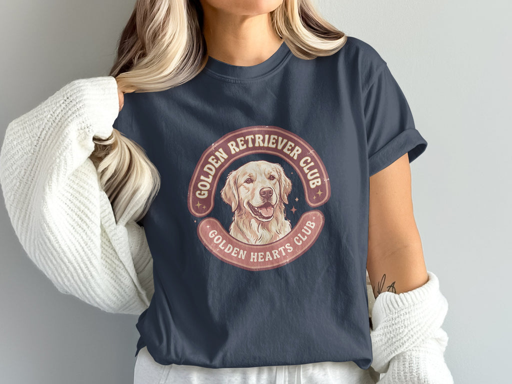 Navy t-shirt with Golden Retriever Club logo and text.