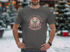 French Bulldog Paris Social Club graphic t-shirt with pink ribbon and leash detail.