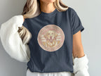 Circular graphic with Golden Retriever, "Sunshine Pup Club," and "Golden Days Retriever Club."