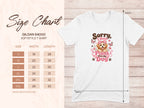 Gildan 64000 softstyle t-shirt size chart with dog graphic.