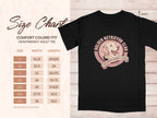 Size chart for Comfort Colors 1717 heavyweight adult tee with Golden Retriever Club design.
