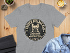 Grey t-shirt with French Bulldog Dad graphic text "Underpaid. Underslept. Would do it again."