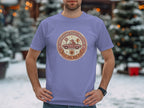 Purple t-shirt with round Dachshund Road Trip Club logo featuring a dog in a convertible.