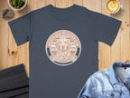 T-shirt with a Golden Retriever wearing a bandana and "Sunshine Pup Club" text.