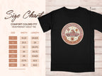 Size chart for Comfort Colors 1717 heavyweight adult tee with dachshund graphic.