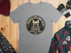 Grey t-shirt with French Bulldog Dad design: "Underpaid. Underslept. Would do it again."