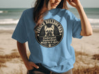 French Bulldog Dad graphic t-shirt with distressed text and paw print.