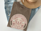 Brown t-shirt with "Golden Days Retriever Club Sunshine Pup Club" text and dog graphic.