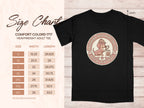 Size chart for a Comfort Colors 1717 heavyweight adult tee.