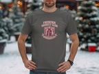 Dark grey t-shirt with "Frenchie Varsity Club" graphic and dog in shield.